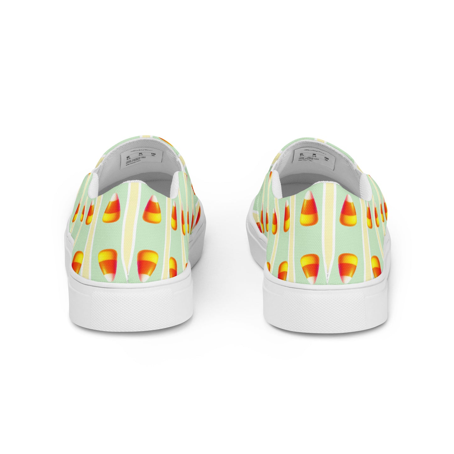 Candy Corn Slip-On Shoes for Men - Yellow & Green Striped Design