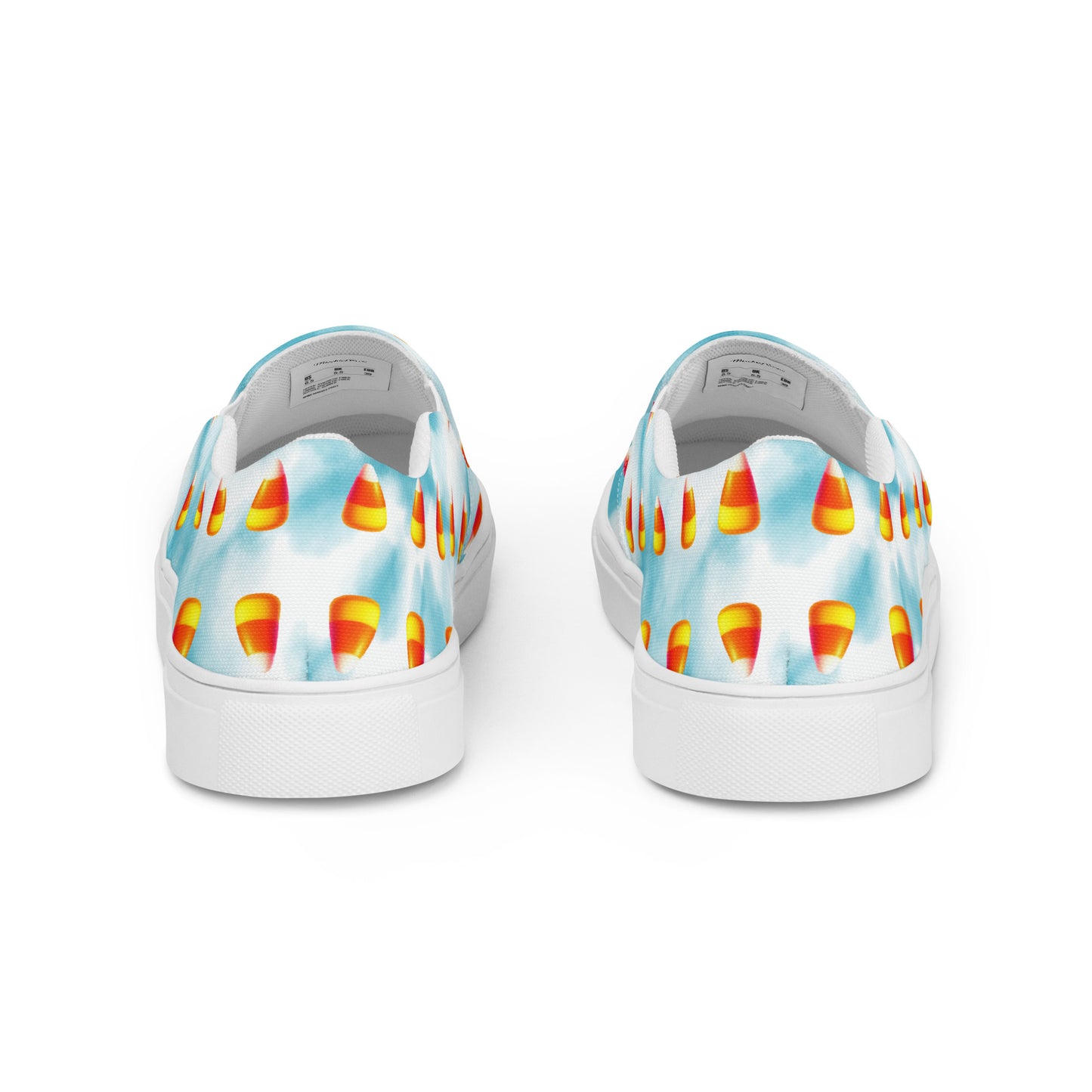 Men’s Candy Corn Slip-Ons: Blue & White Cotton Candy Style