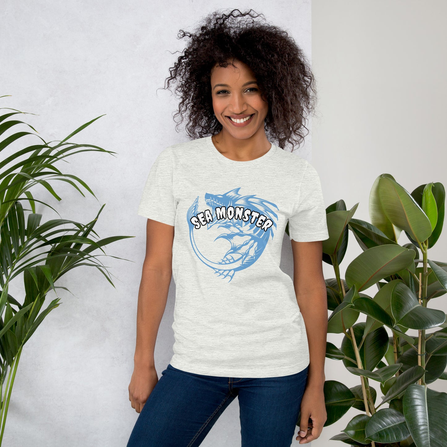 Unisex t-shirt –Light Blue Sea Monster