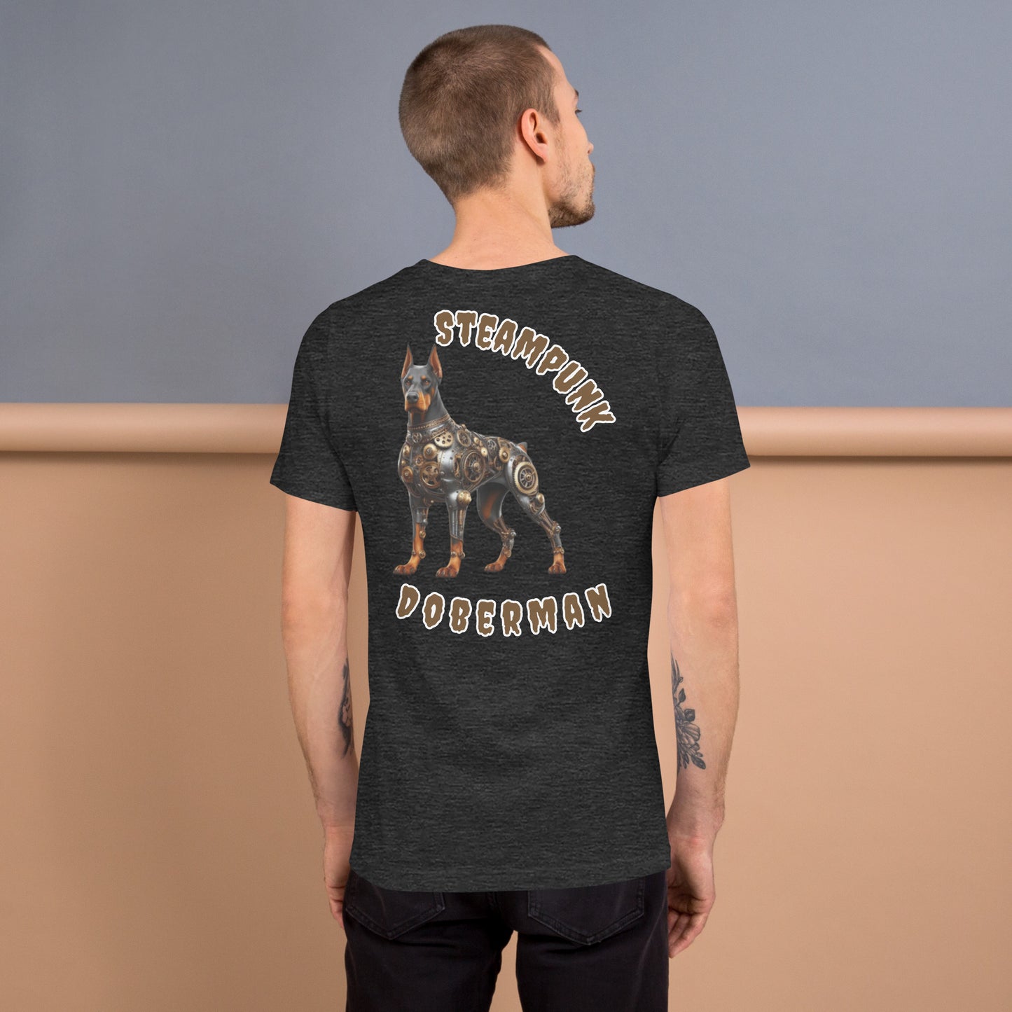 Vintage Style Steampunk Doberman Tee - Unisex Dog Graphic Shirt