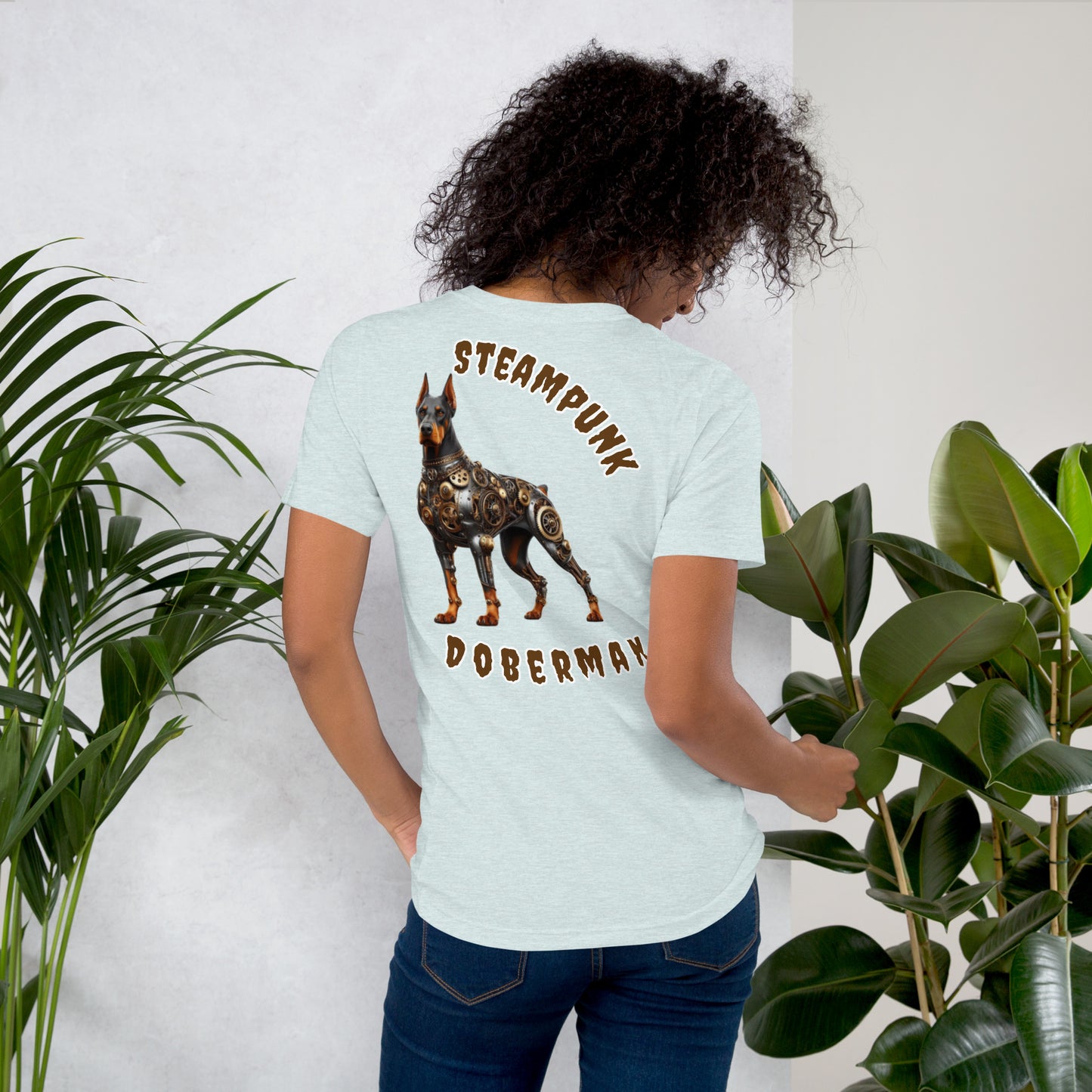 Vintage Style Steampunk Doberman Tee - Unisex Dog Graphic Shirt