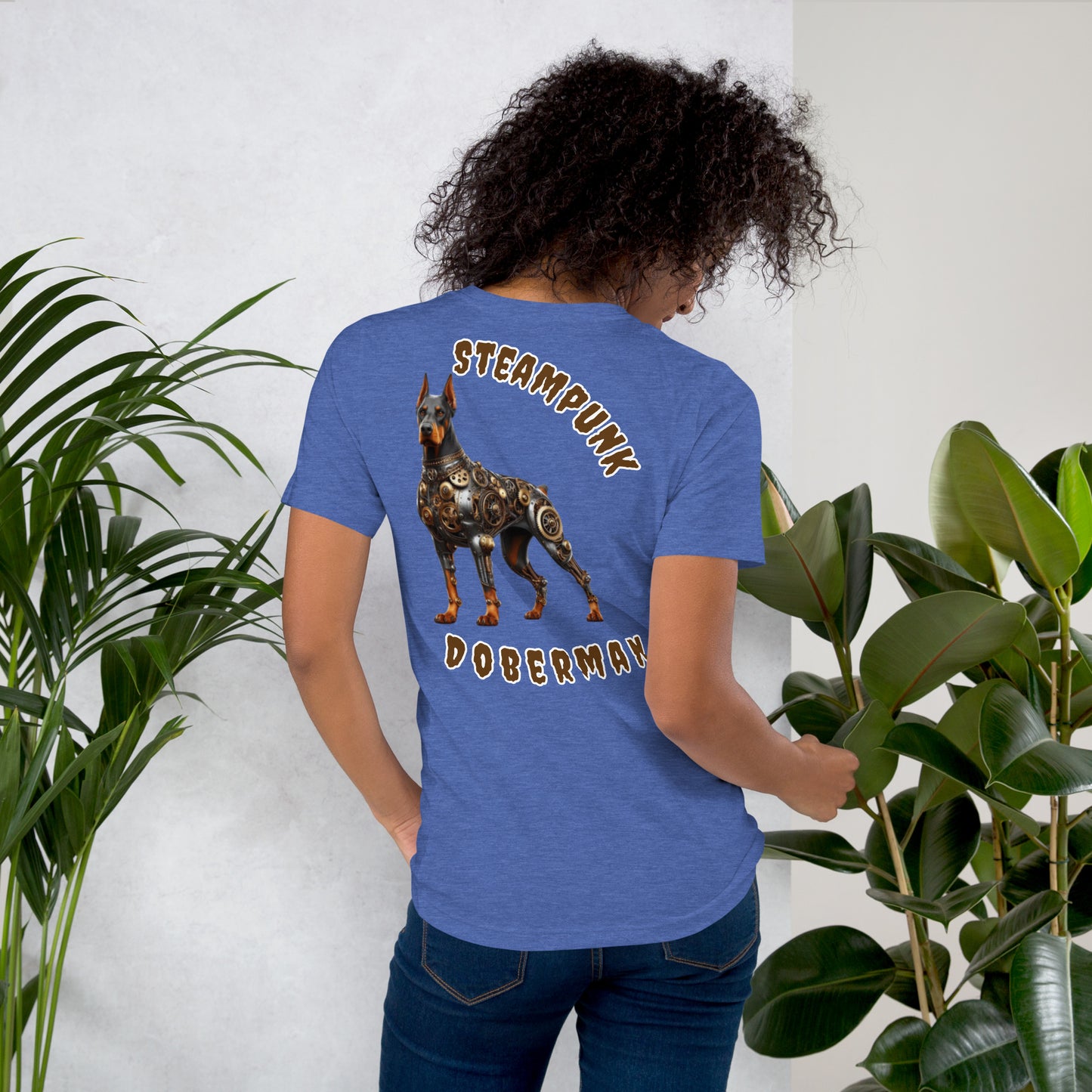 Vintage Style Steampunk Doberman Tee - Unisex Dog Graphic Shirt