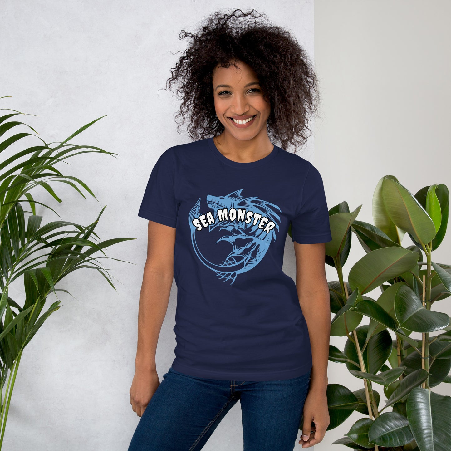 Unisex t-shirt –Light Blue Sea Monster