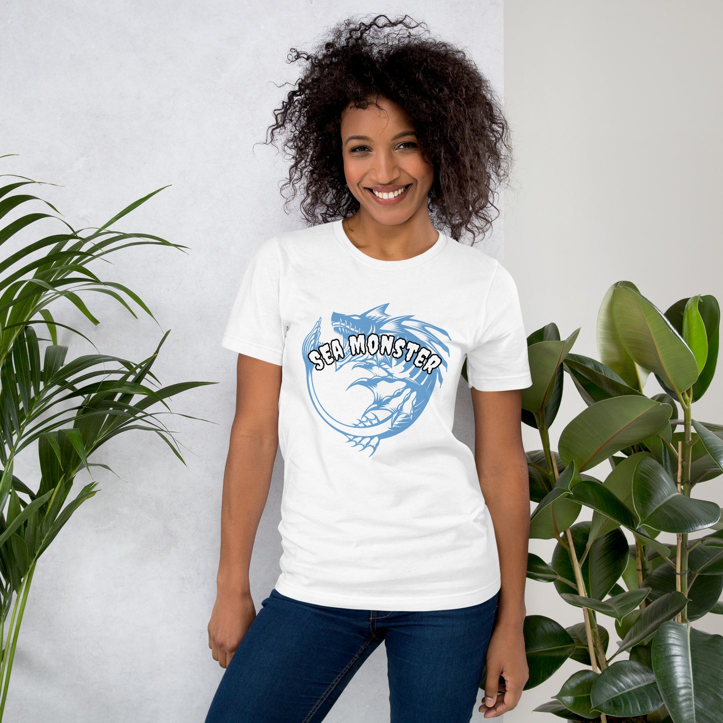 Unisex t-shirt –Light Blue Sea Monster