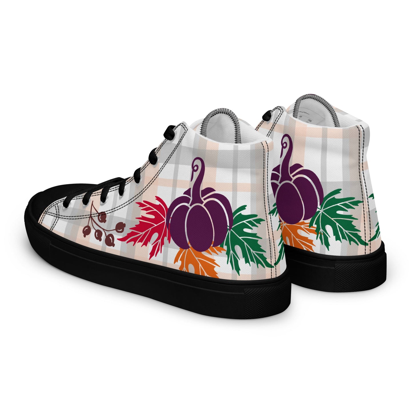 Women’s high top canvas shoes with an Autumn design