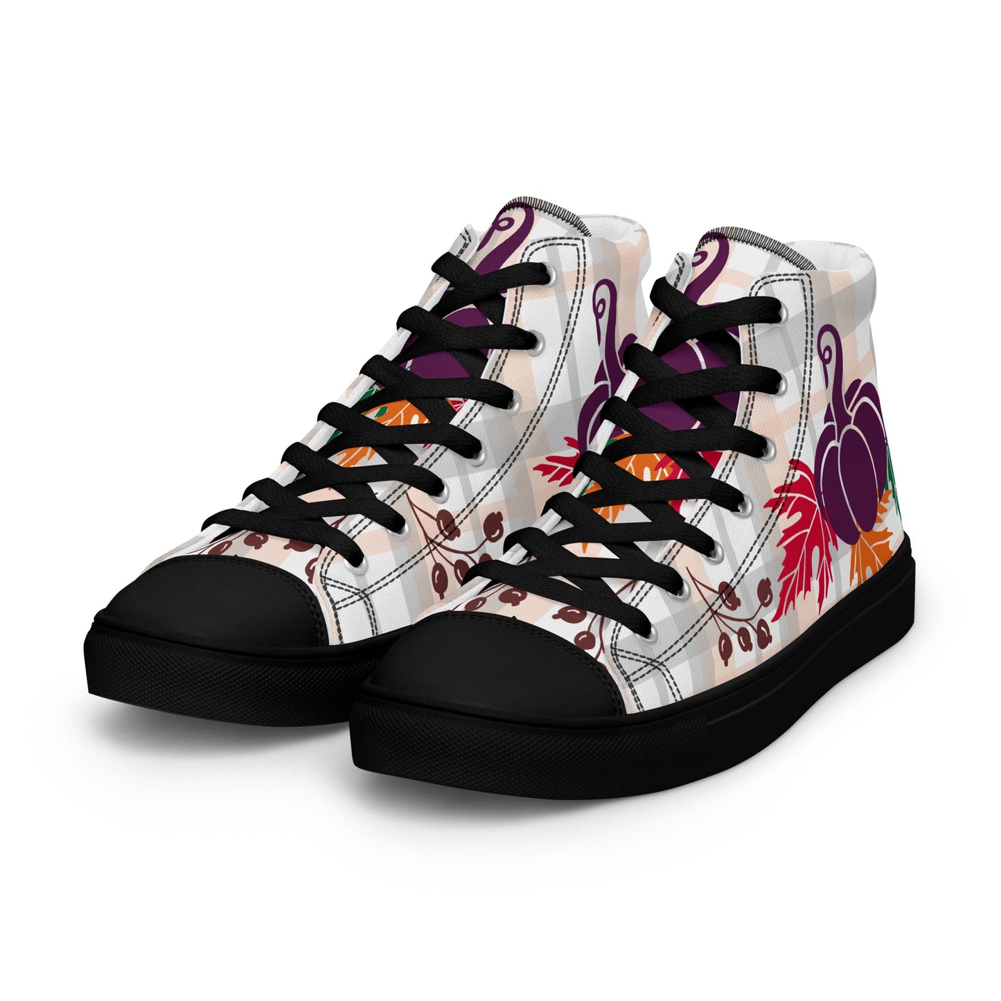 Women’s high top canvas shoes with an Autumn design