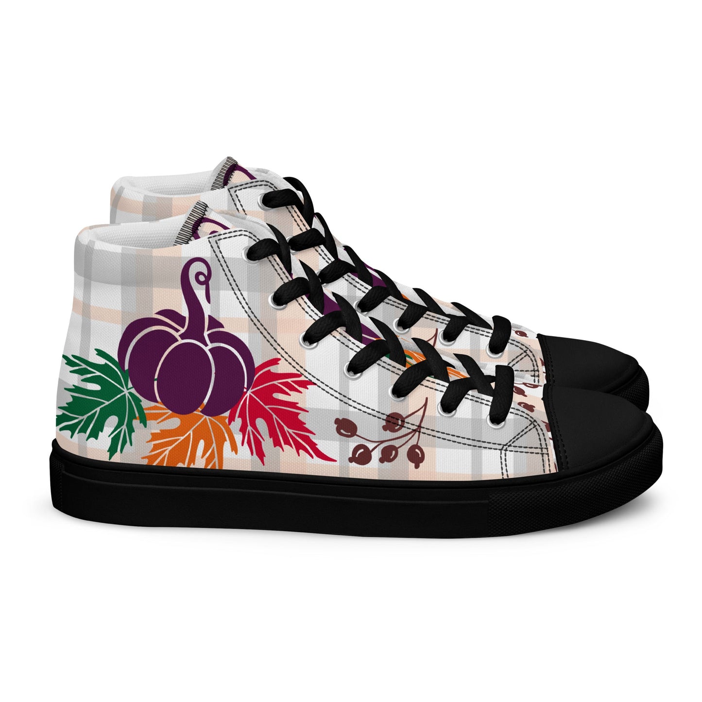 Women’s high top canvas shoes with an Autumn design