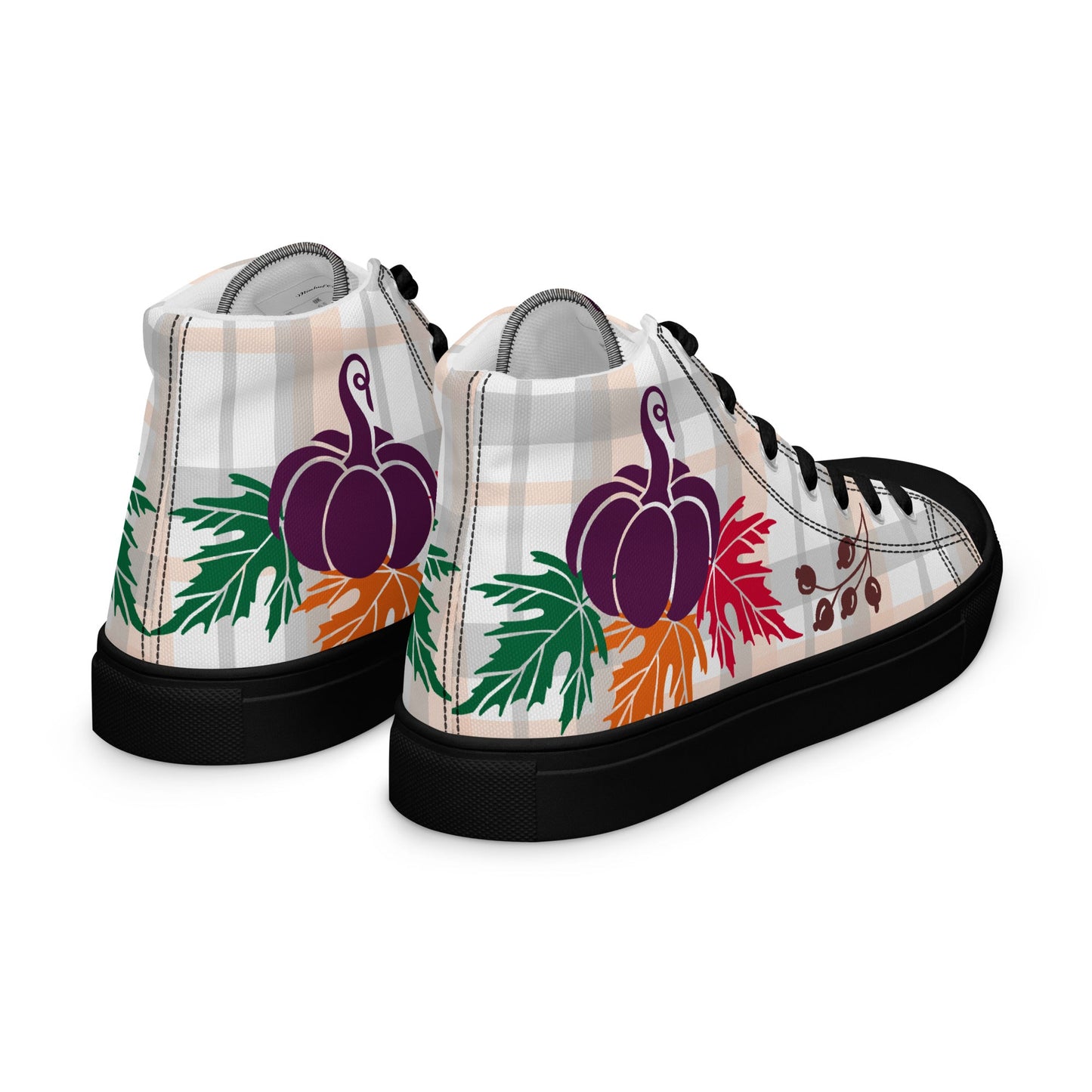 Women’s high top canvas shoes with an Autumn design