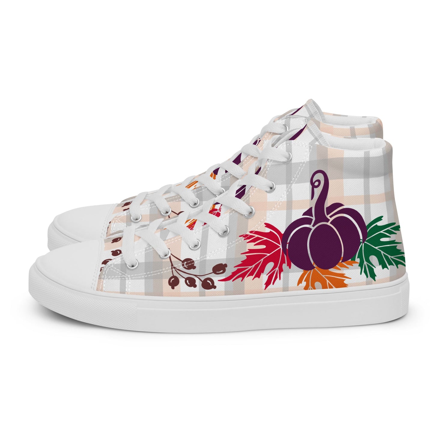 Women’s high top canvas shoes with an Autumn design