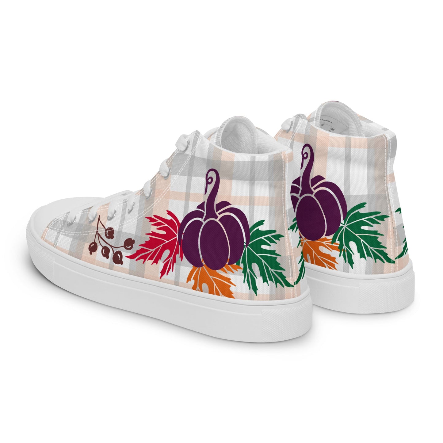 Women’s high top canvas shoes with an Autumn design