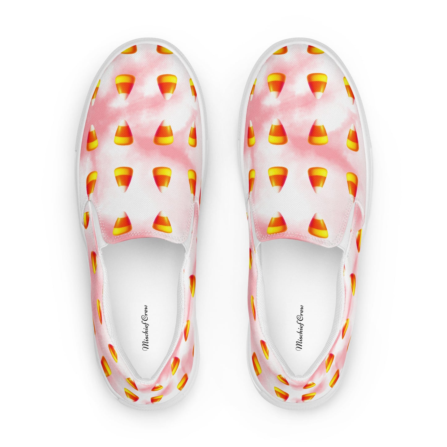 Festive Women's Slip-On Shoes: Candy Corn & Cotton Candy Vibe