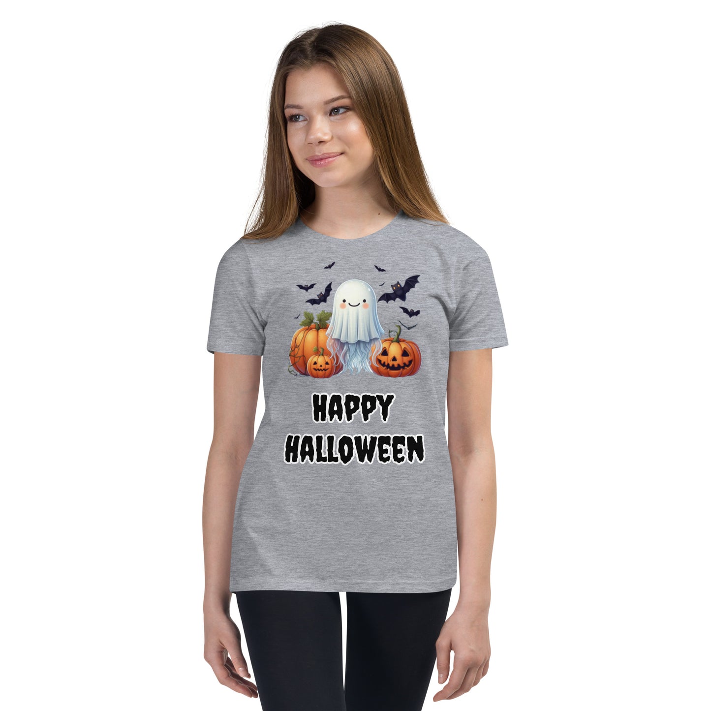 Trick-or-Treat with a Jellyfish in a Ghost Sheet Kids Shirt