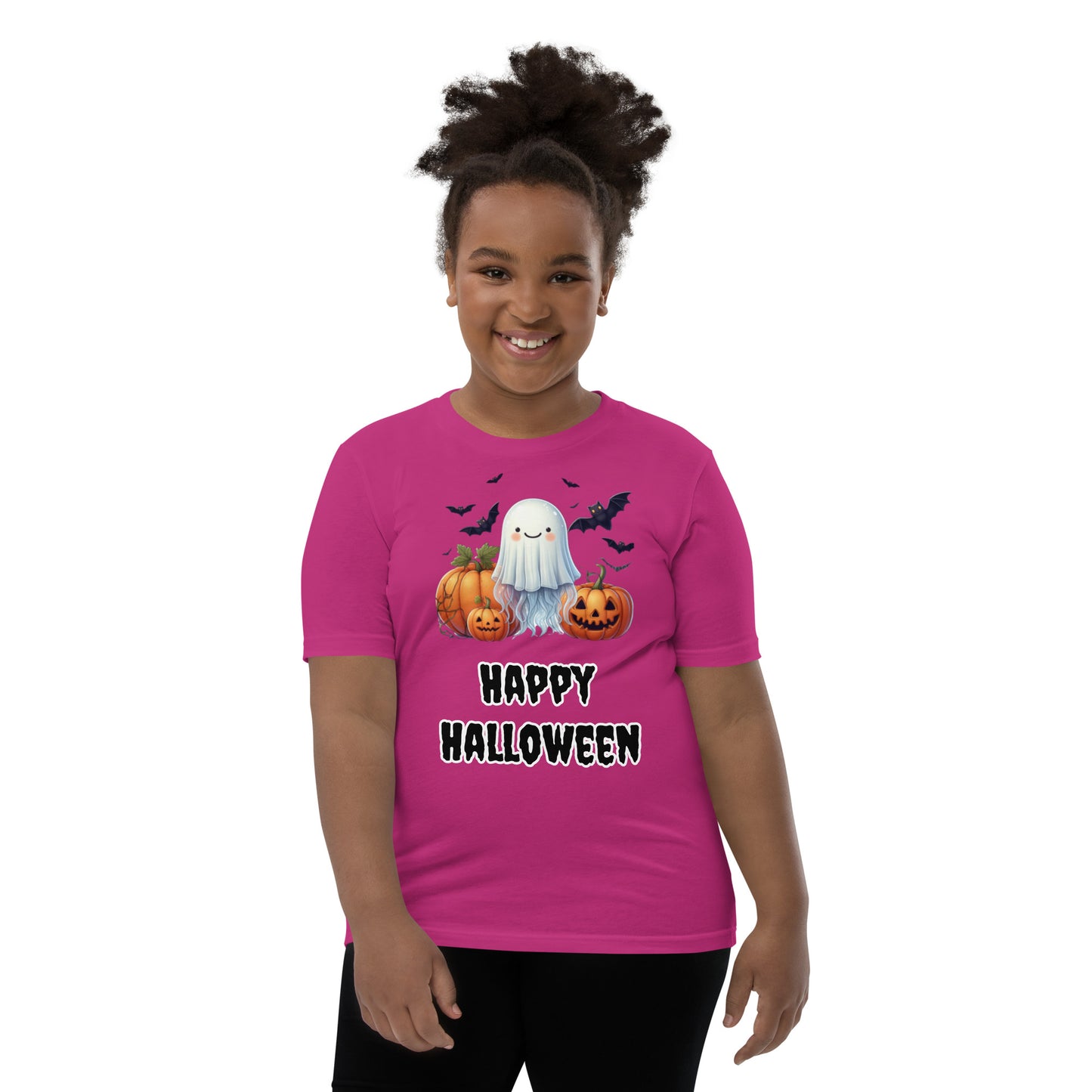 Trick-or-Treat with a Jellyfish in a Ghost Sheet Kids Shirt