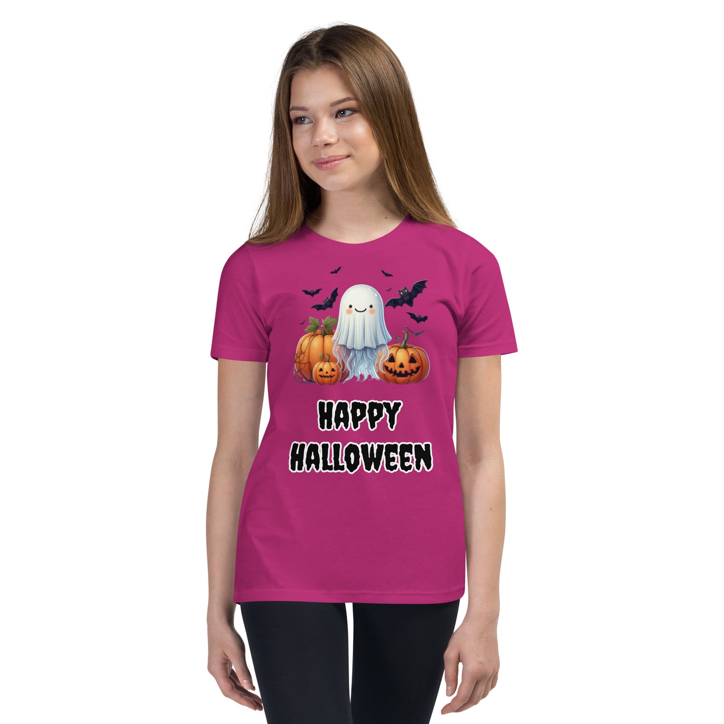 Trick-or-Treat with a Jellyfish in a Ghost Sheet Kids Shirt