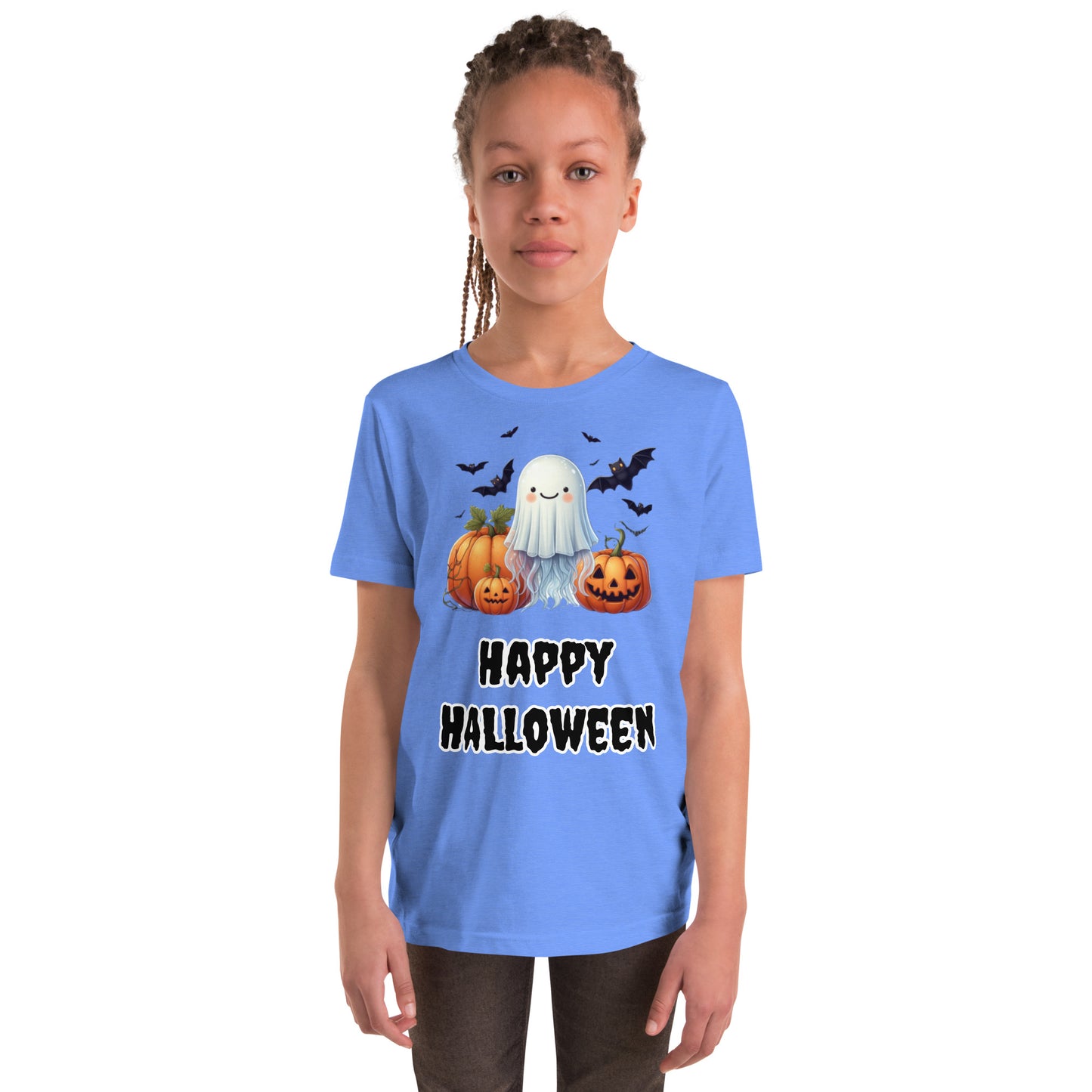 Trick-or-Treat with a Jellyfish in a Ghost Sheet Kids Shirt