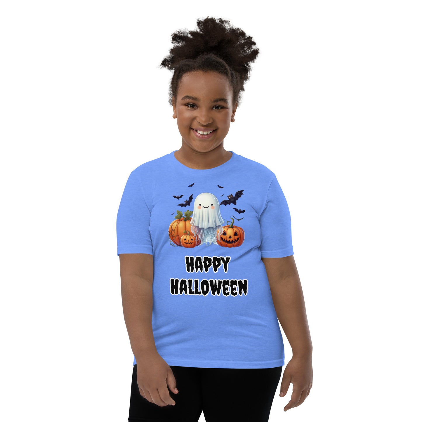 Trick-or-Treat with a Jellyfish in a Ghost Sheet Kids Shirt