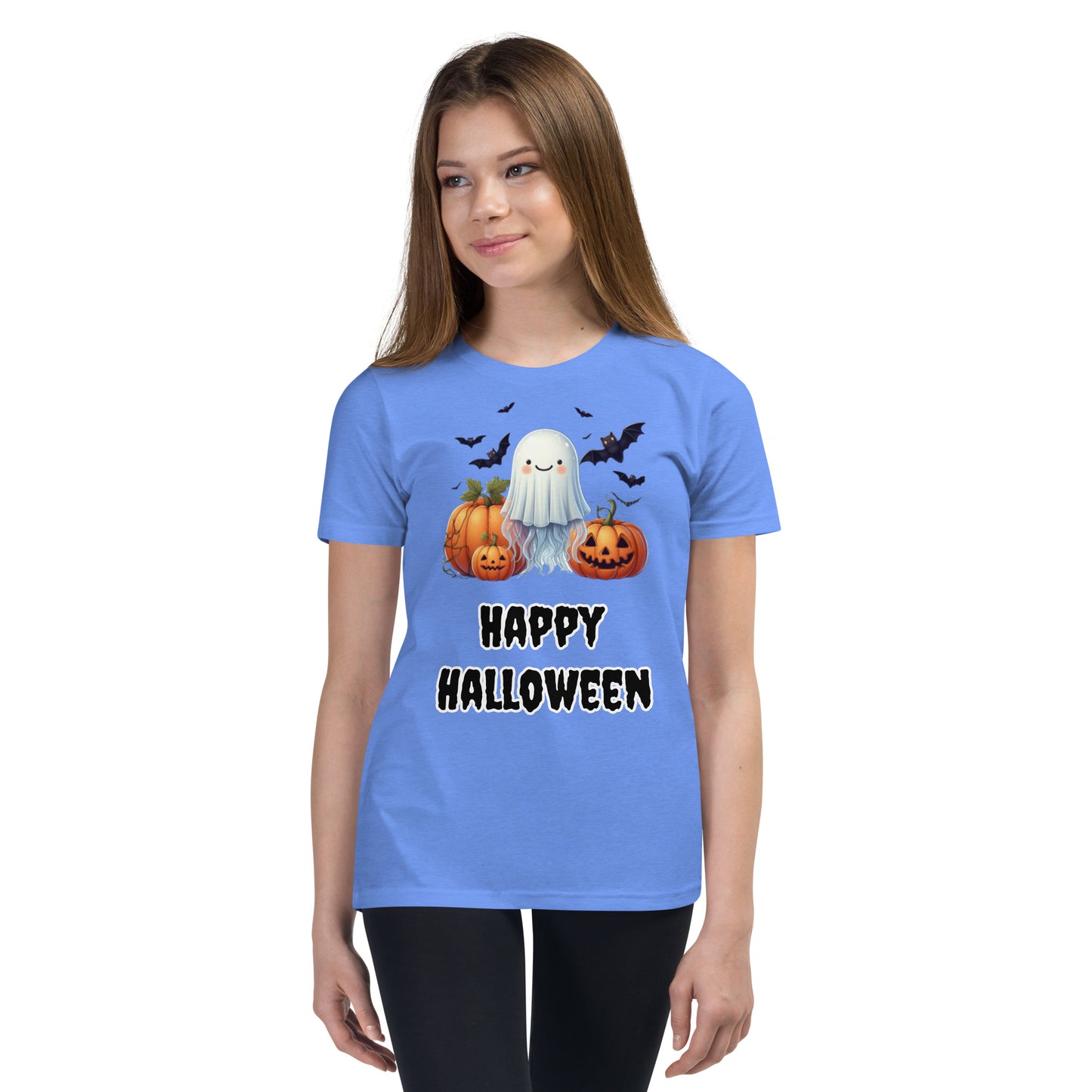 Trick-or-Treat with a Jellyfish in a Ghost Sheet Kids Shirt