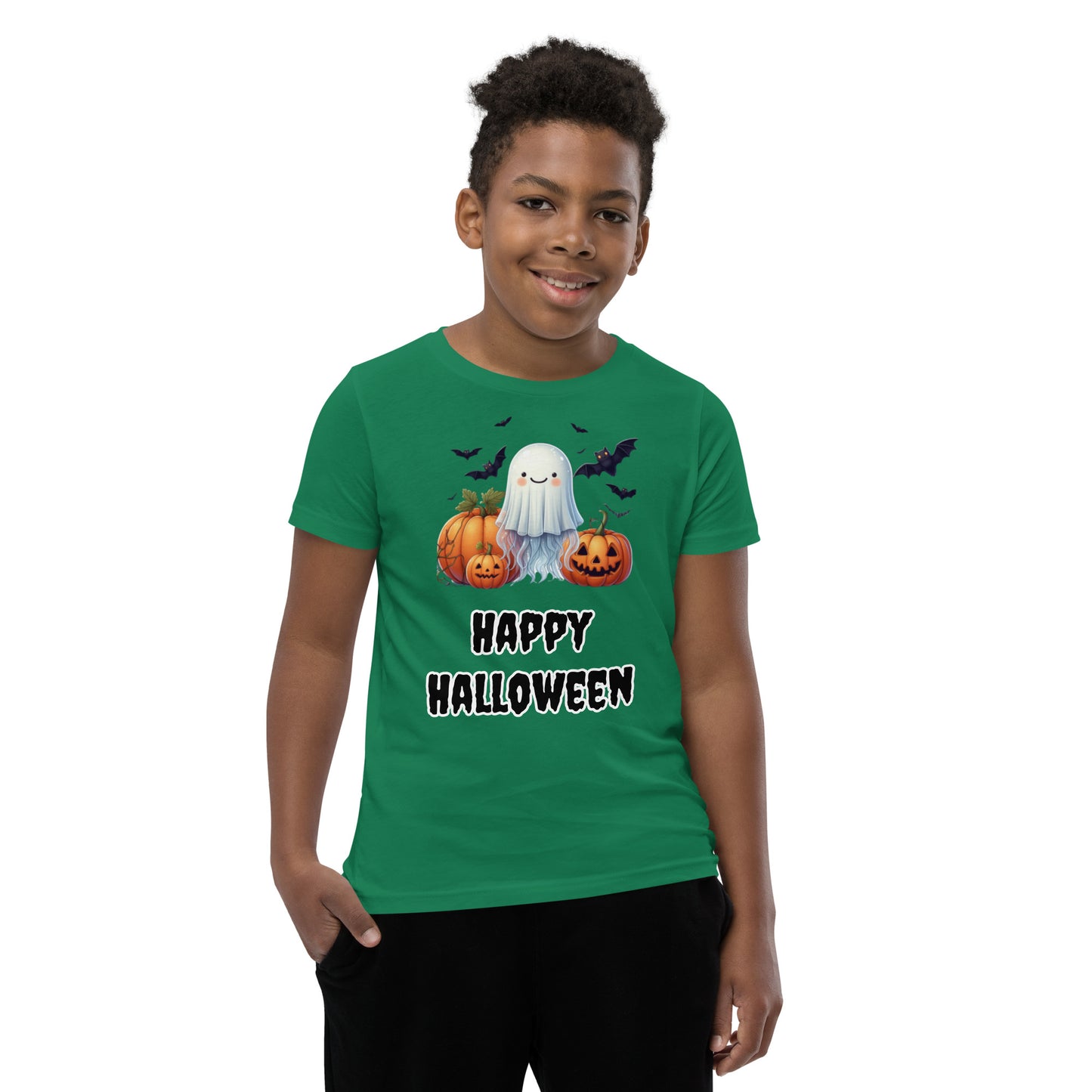 Trick-or-Treat with a Jellyfish in a Ghost Sheet Kids Shirt