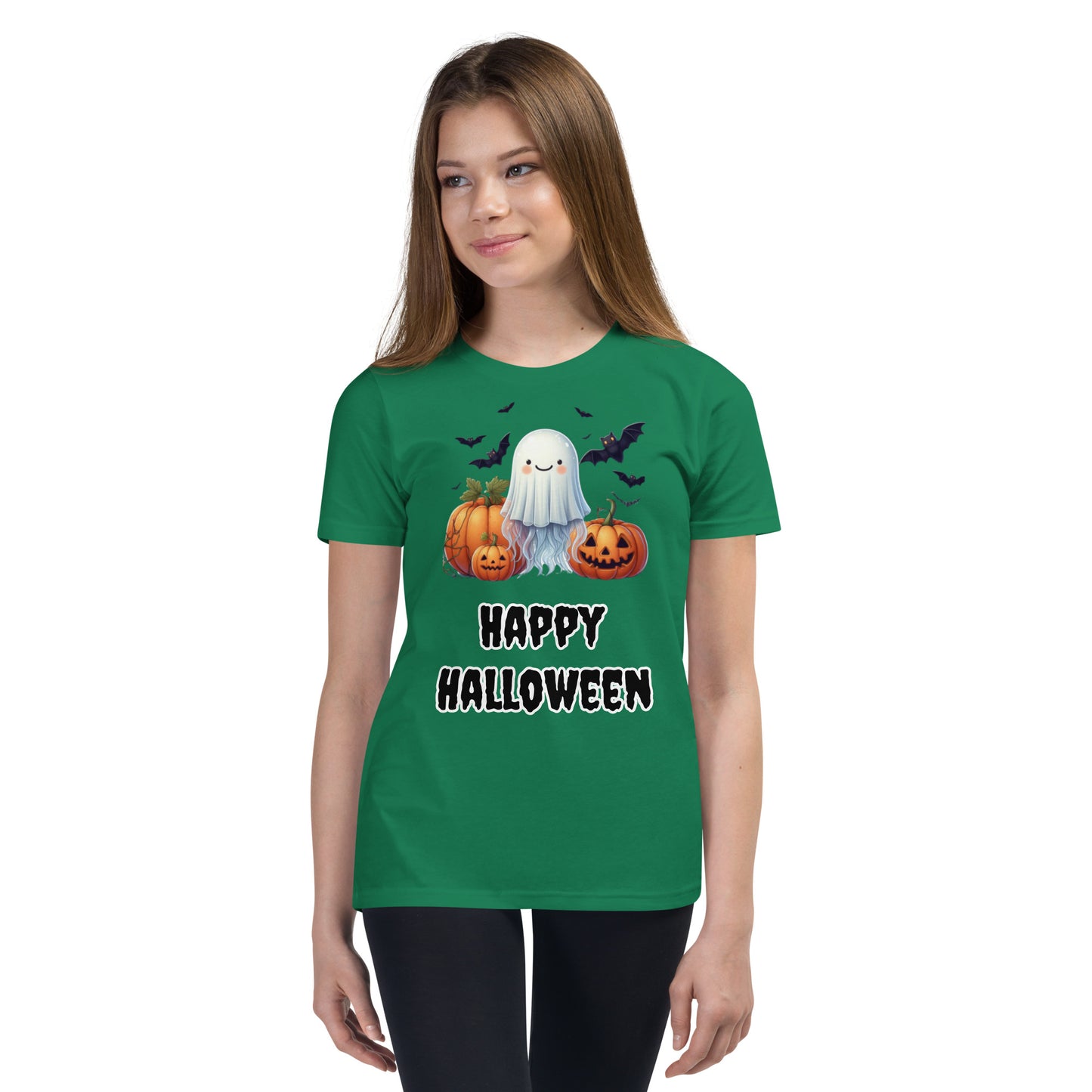 Trick-or-Treat with a Jellyfish in a Ghost Sheet Kids Shirt