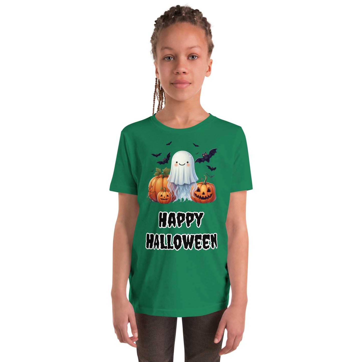 Trick-or-Treat with a Jellyfish in a Ghost Sheet Kids Shirt