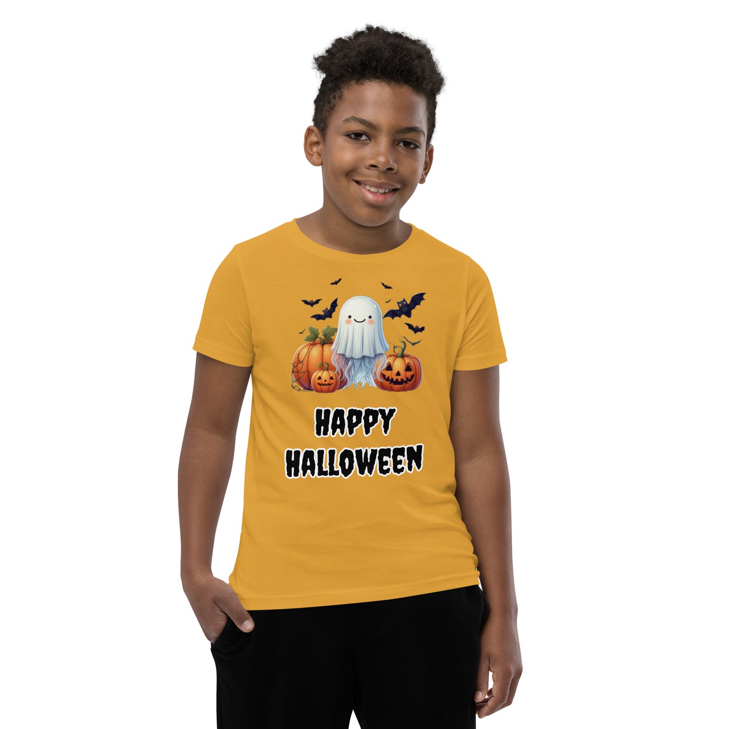 Trick-or-Treat with a Jellyfish in a Ghost Sheet Kids Shirt