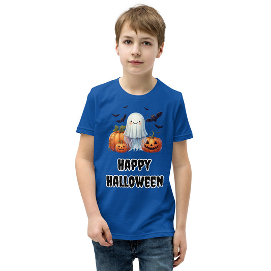 Trick-or-Treat with a Jellyfish in a Ghost Sheet Kids Shirt