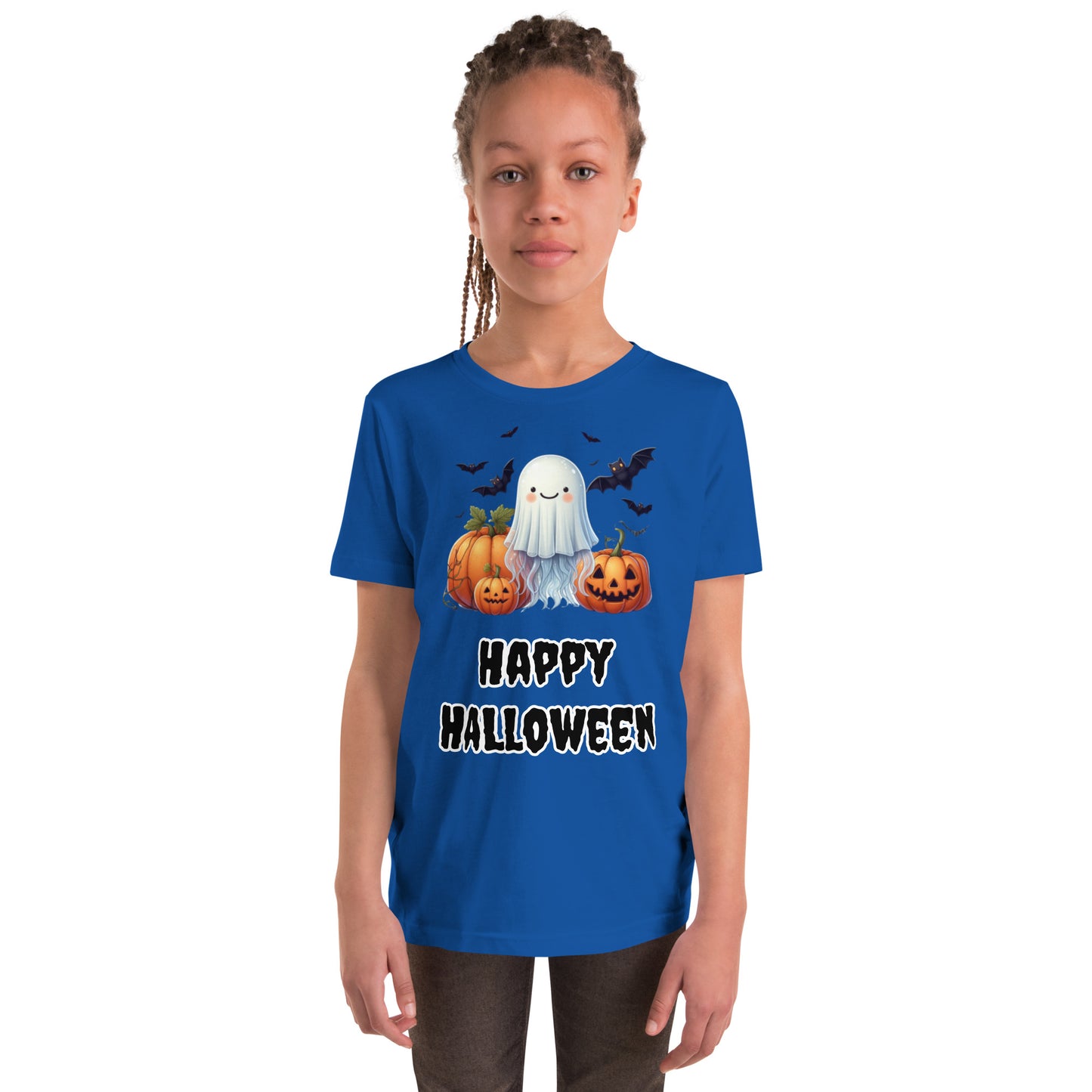 Trick-or-Treat with a Jellyfish in a Ghost Sheet Kids Shirt