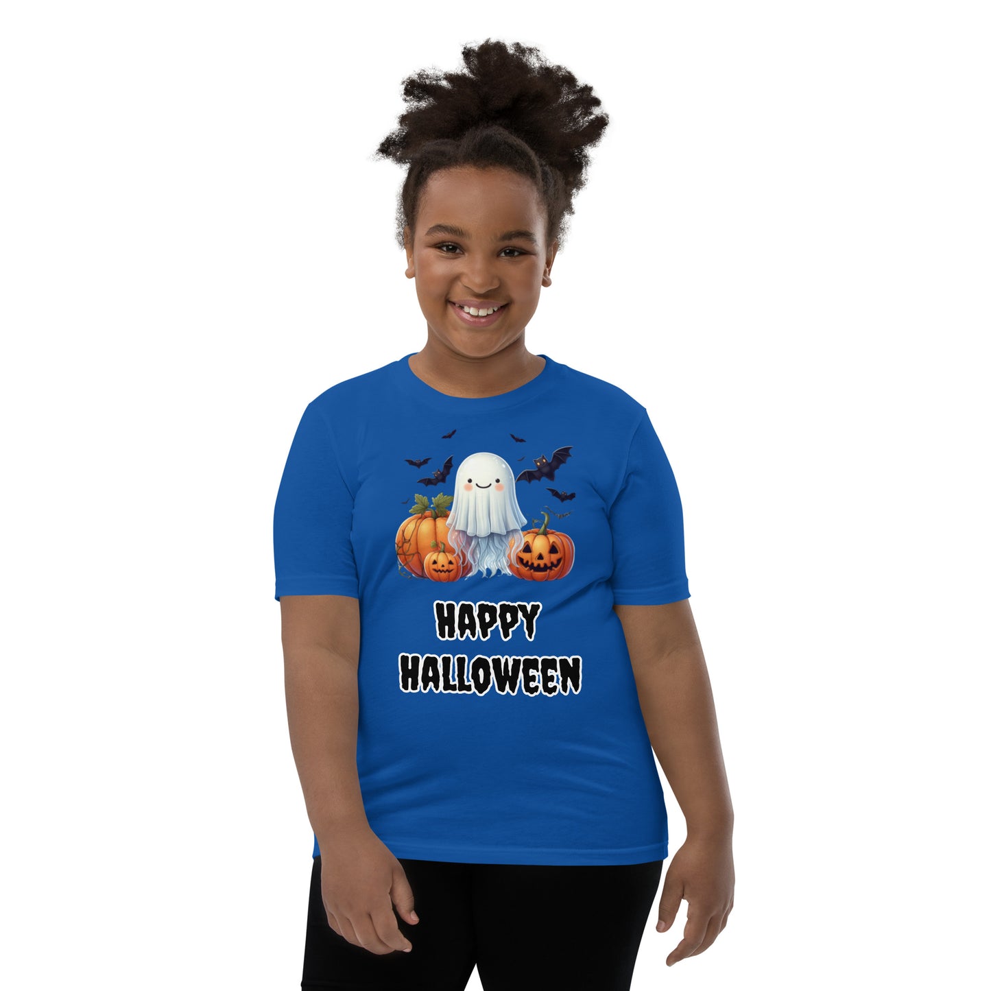 Trick-or-Treat with a Jellyfish in a Ghost Sheet Kids Shirt